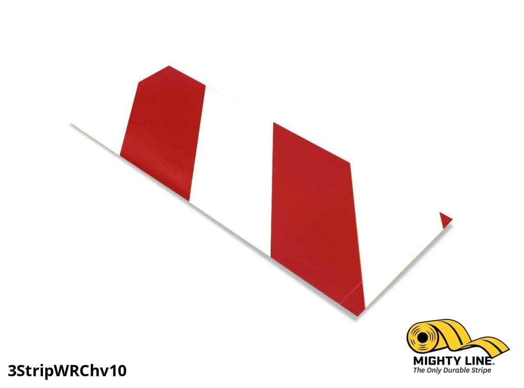 Mighty Line Red/White Hazard 3 in Floor Tape Segments