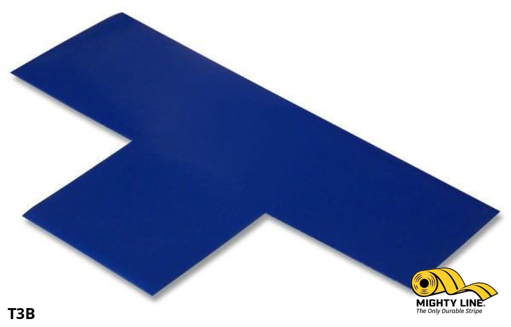 Mighty Line 3 in Wide Solid BLUE T, Pack of 100, Floor Tape & Floor Marking