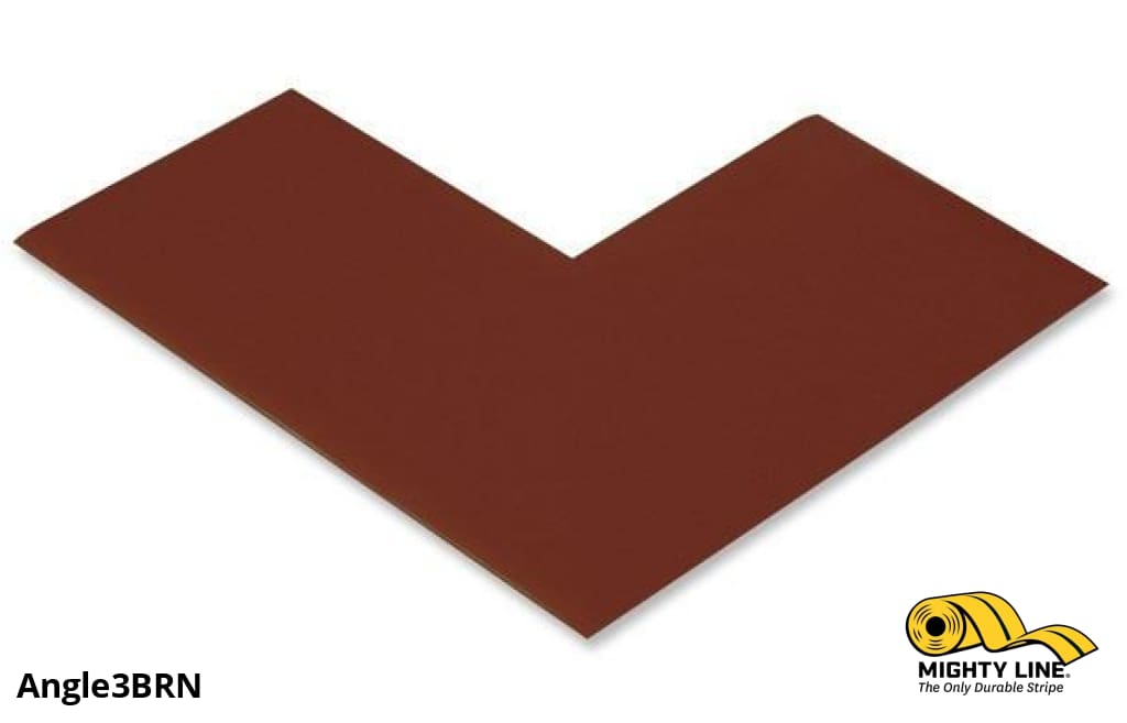 Mighty Line 3 in Wide Solid BROWN Angle, Pack of 100, Floor Tape & Floor Marking