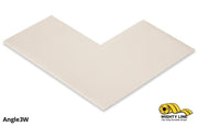 Mighty Line 3 in Wide Solid WHITE Angle, Pack of 100, Floor Tape & Floor Marking