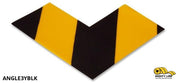 Mighty Line 3 in Wide Solid Yellow Angle With Black Chevrons, Pack of 100, Safety Floor Tape & Floor Marking