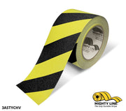 Mighty Line 3 in Yellow With Black Chevrons Anti-Slip Floor Tape, 60 ft Roll