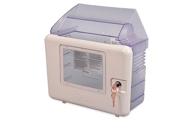 BD Sharps Containers: Sharps Collector Locking Wall Cabinet for 5.4qt Next Generation Collectors, Beige Enclosure with Natural Shield, 13½" x 13¾" x 5¼"