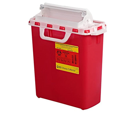 BD Patient Room Sharps Collectors, 2 & 3 Gallon, Next Generation, Counter Balanced Door, Red, 10/cs
