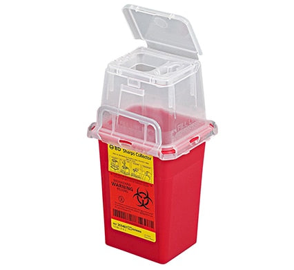 BD Phlebotomy Sharps Collectors, 1.5 Qt, Phlebotomy, Red, 36/cs (30 cs/plt)
