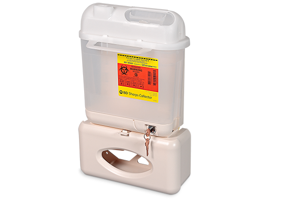 BD Patient Room Sharps Collectors: Wallmate™ Includes: 5.4 Qt Sharps Collector, Locking Bracket & Glove Box Holder (42 ea/plt)