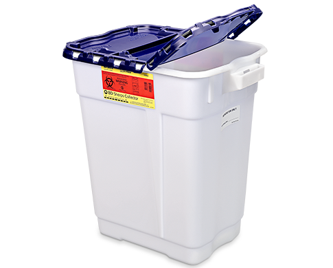 BD Pharmaceutical Collectors, Pharmaceutical, 9 Gallon, Hinge Top, 8/cs