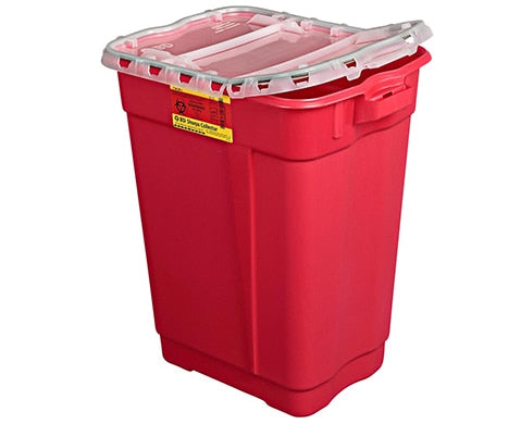 BD Extra Large Sharps Collectors, 17 Gal, Hinged Top Gasketed, Red, 5/cs