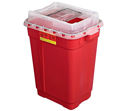BD Extra Large Sharps Collectors, 19 Gal, Slide Top Gasketed, Red, 5/cs