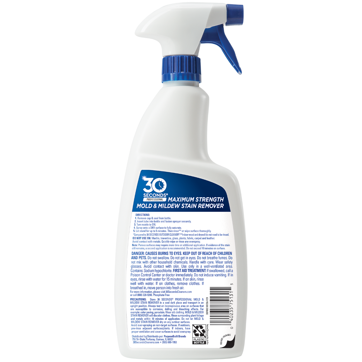 30 SECONDS KSG-30S-1068 Professional Mold & Mildew Stain Remover Spray, 32 oz