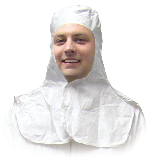 Aspen Surgical 35-60230L Hood, Clean Room, Tyvek, Full Face w/ Snap Closure, White, Large. 100/cs