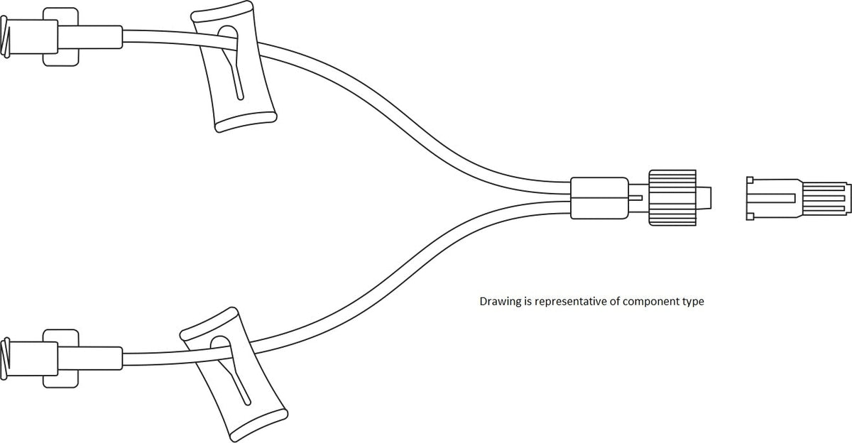 BD Q-syte™ Luer Access Split Septum: Acacia Extension Set, BD Qsyte™ Luer Access Split-Septum, 15cm (6") Small Bore Bi-Extension Set, Spin Nut, 50/cs