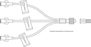 BD Carefusion IV Administration: Extension, Q-Syte, Luer Access, Split-Septum, 6" Small Bore, Tri-Extension, Spin Nut, 50/cs