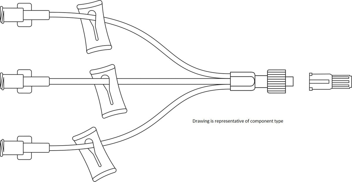 BD Carefusion IV Administration: Extension, Q-Syte, Luer Access, Split-Septum, 6" Small Bore, Tri-Extension, Spin Nut, 50/cs