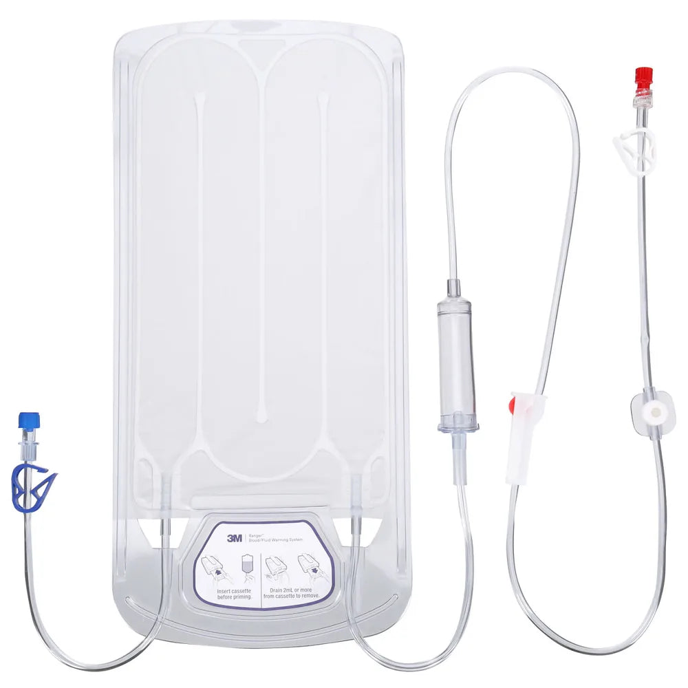 Ranger™ blood/fluid warming standard flow set. 39 mL prime, needle injection port, 30 in. patient line (3M / Solventum 24200)