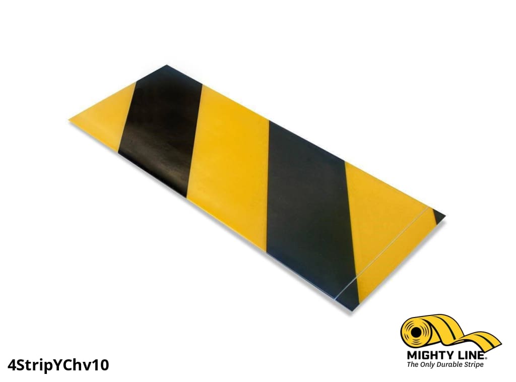 Mighty Line Yellow/Back Hazard 4 in Floor Tape Segments