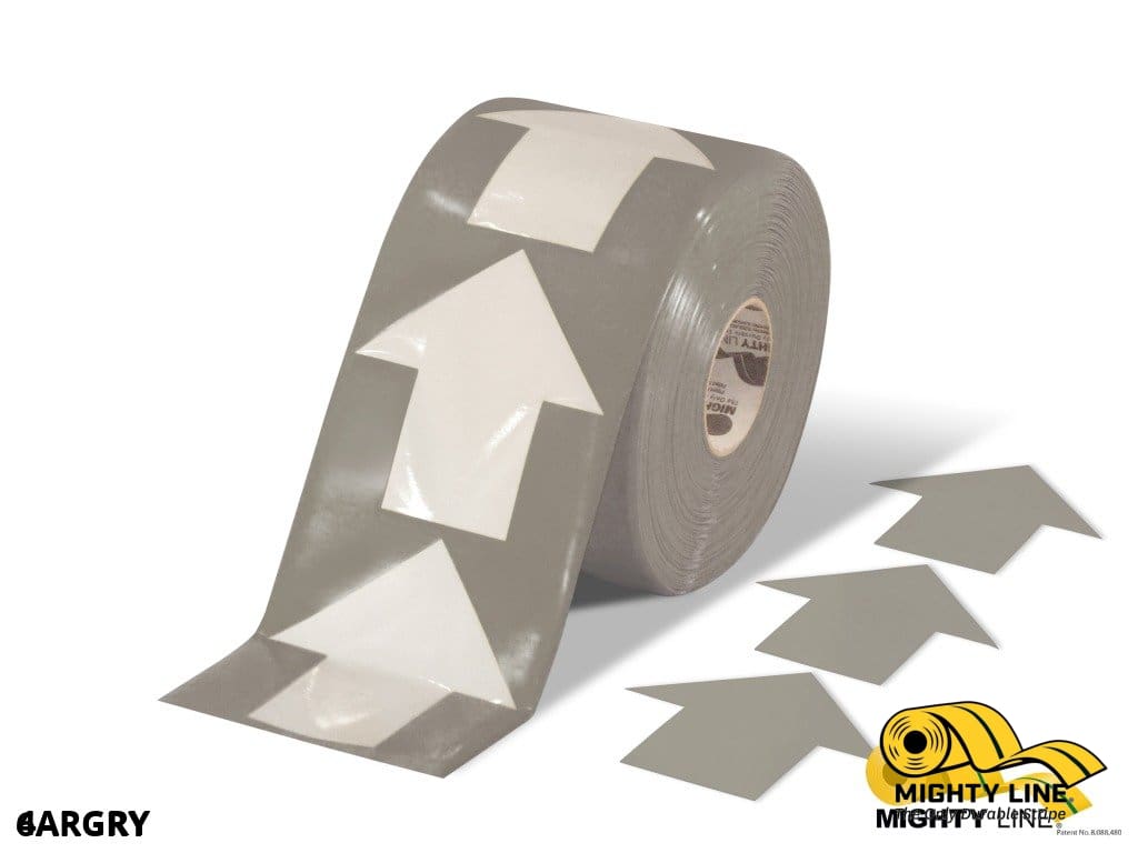 Mighty Line 4 in Wide Solid Gray Arrow Roll 280 Arrows Tape