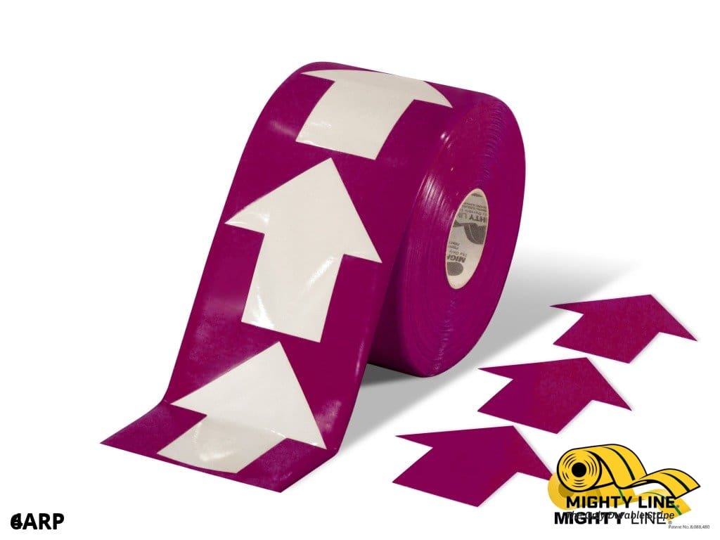 Mighty Line 4 in Wide Solid Purple Arrow Roll 280 Arrows Tape