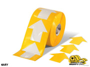 Mighty Line 4 in Wide Solid Yellow Arrow Roll 280 Arrows Tape