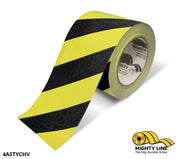 Mighty Line 4 in Yellow With Black Chevrons Anti-Slip Floor Tape, 60 ft Roll