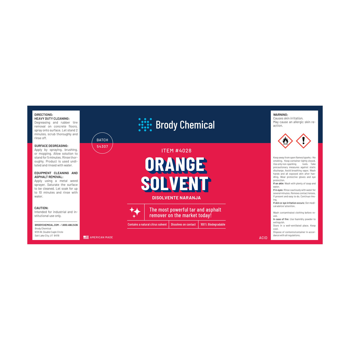 Brody Chemical 4028 Orange Solvent