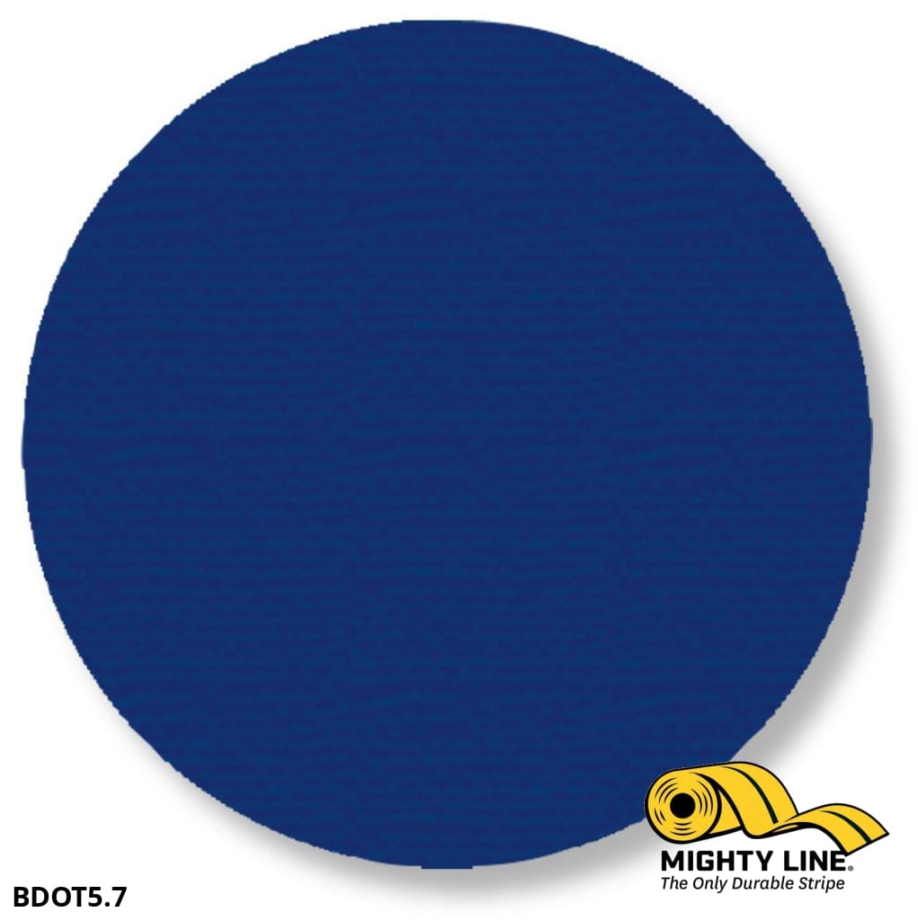 Mighty Line 5.7 in BLUE Solid DOT, Pack of 100, Floor Marking