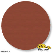 Mighty Line 5.7 in BROWN Solid DOT, Pack of 100, Floor Marking