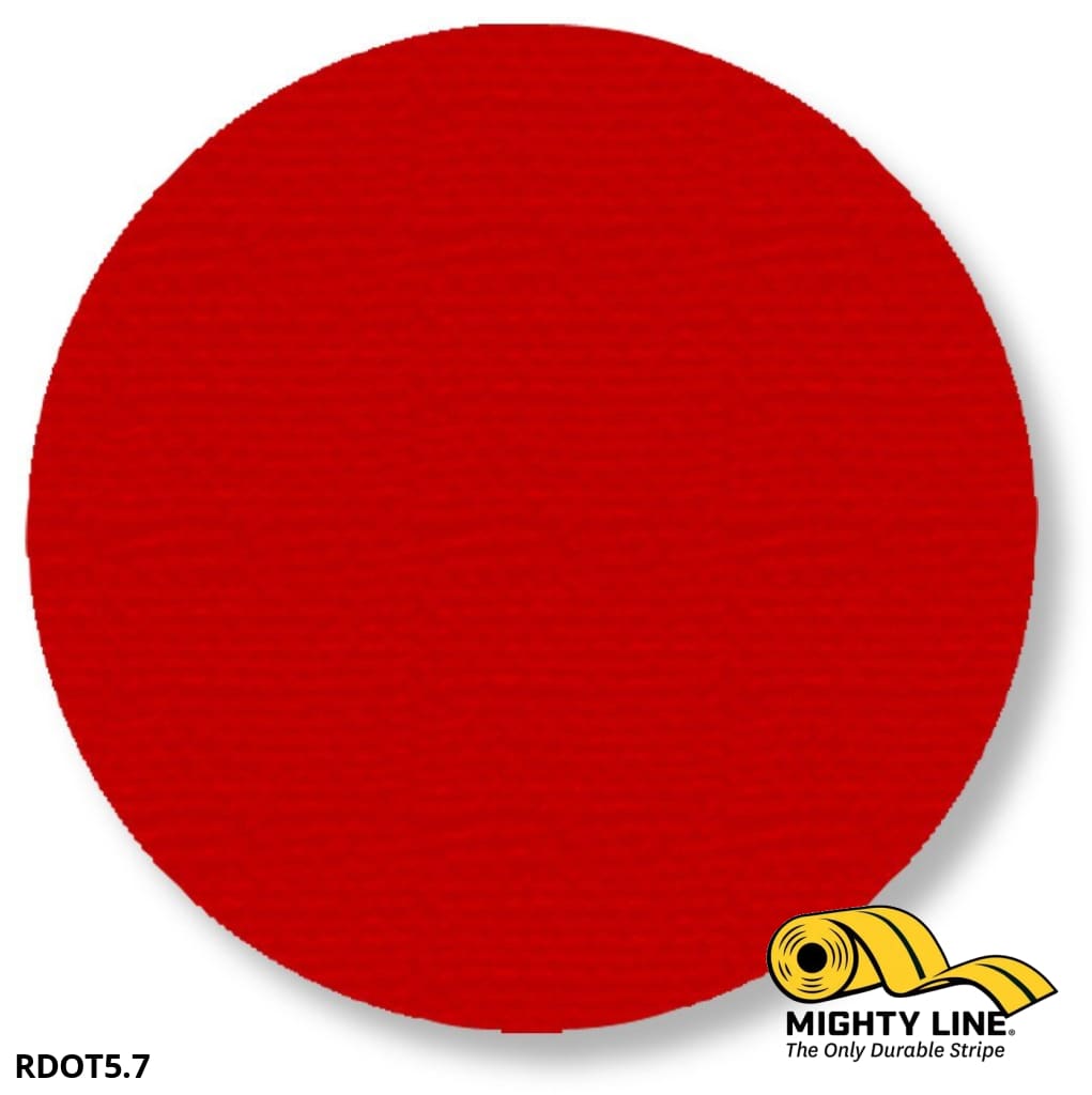 Mighty Line 5.7 in RED Solid DOT, Pack of 100, Floor Marking