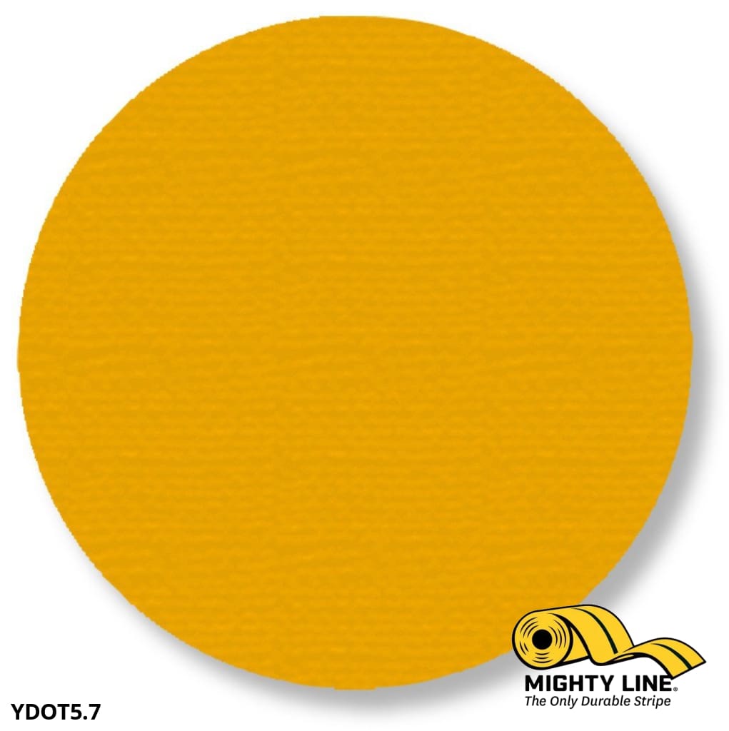 Mighty Line 5.7 in Yellow Solid Floor Tape Dot, Pack of 100