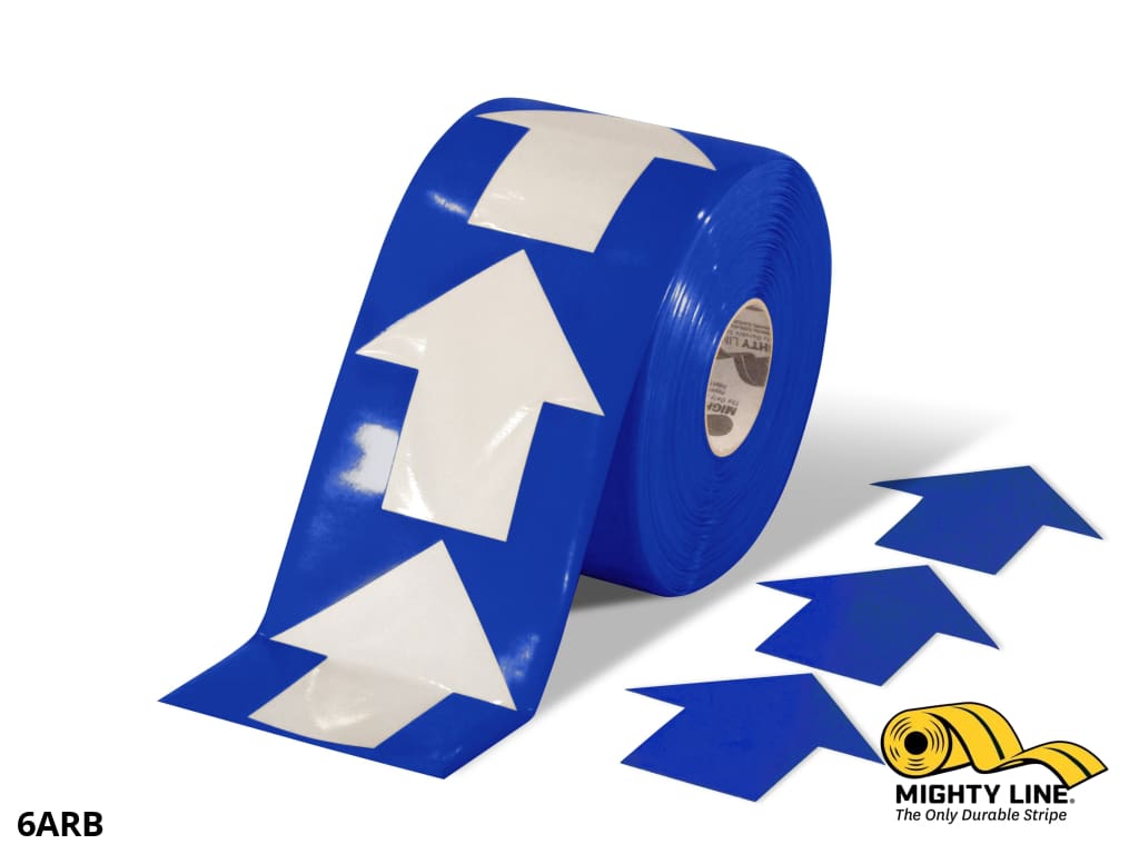 Mighty Line 5.5 in Blue Arrow Floor Tape Roll