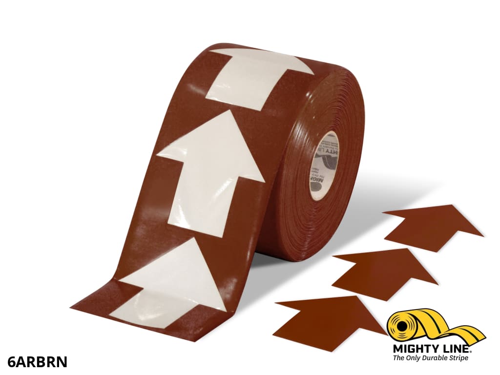 Mighty Line 5.5 in Brown Arrow Floor Tape Roll, 200 Arrows