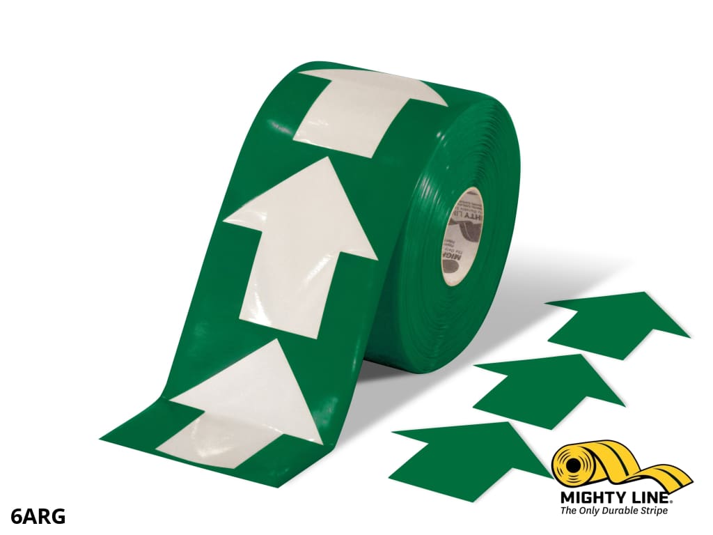 Mighty Line 5.5 in Green Arrow Floor Tape Roll, 200 Arrows