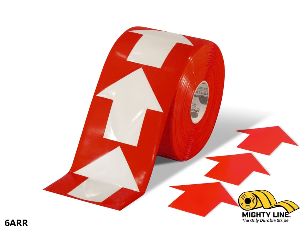 Mighty Line 5.5 in Red Arrow Floor Tape Roll