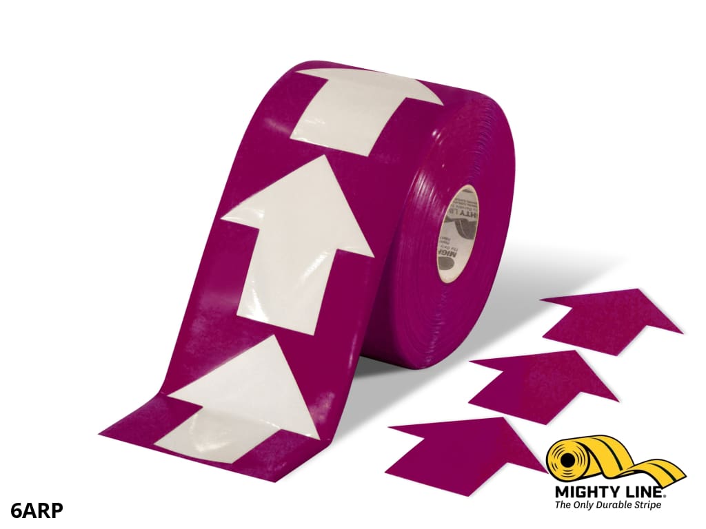Mighty Line 5.5 in Wide Solid Purple Arrow Roll 200 Arrows Tape