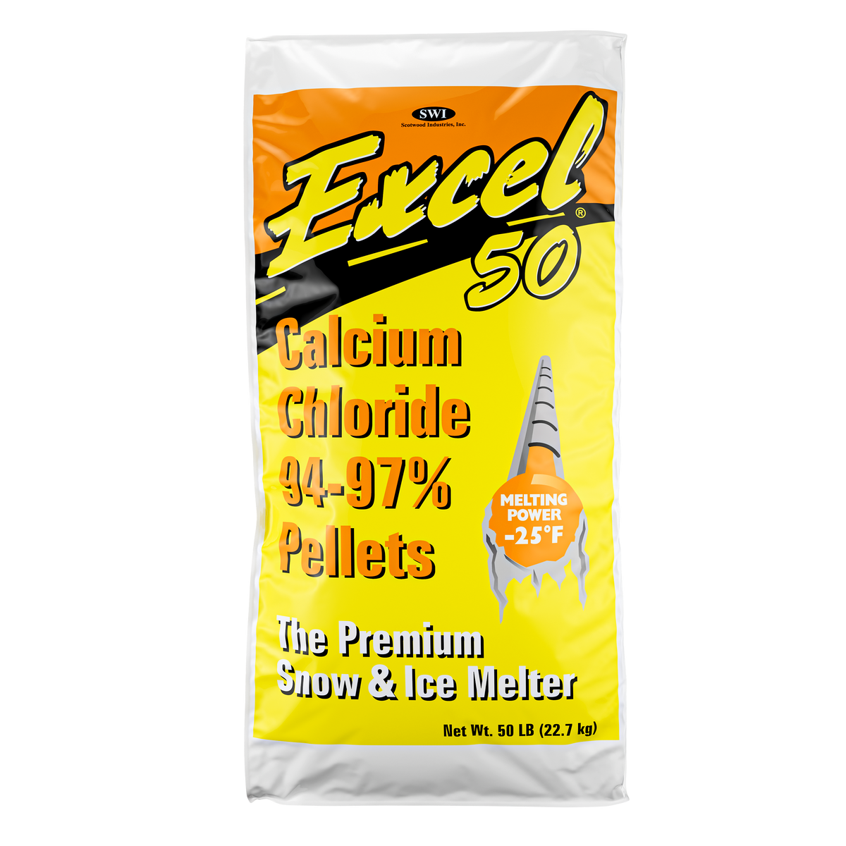 Scotwood Industries 130461 Excel 50 lb Calcium Chloride Ice Melt (50 bags/pallet)