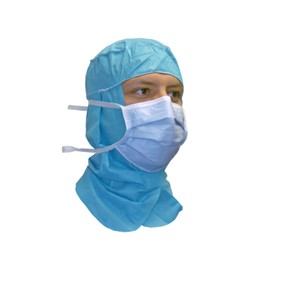 Aspen Surgical 5246 Hood, Surgical, Full Face w/ Tape Tab Closure, Blue