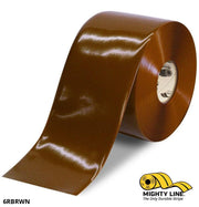 Mighty Line 6 in BROWN Solid Color Tape, 100 ft Roll, Safety Floor Tape
