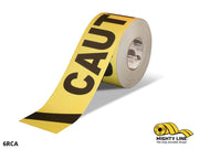 Mighty Line 6 in Wide Caution Floor Tape, 100 ft Roll