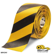 Mighty Line 6 in Yellow Floor Tape with Black Chevrons, 100 ft Roll