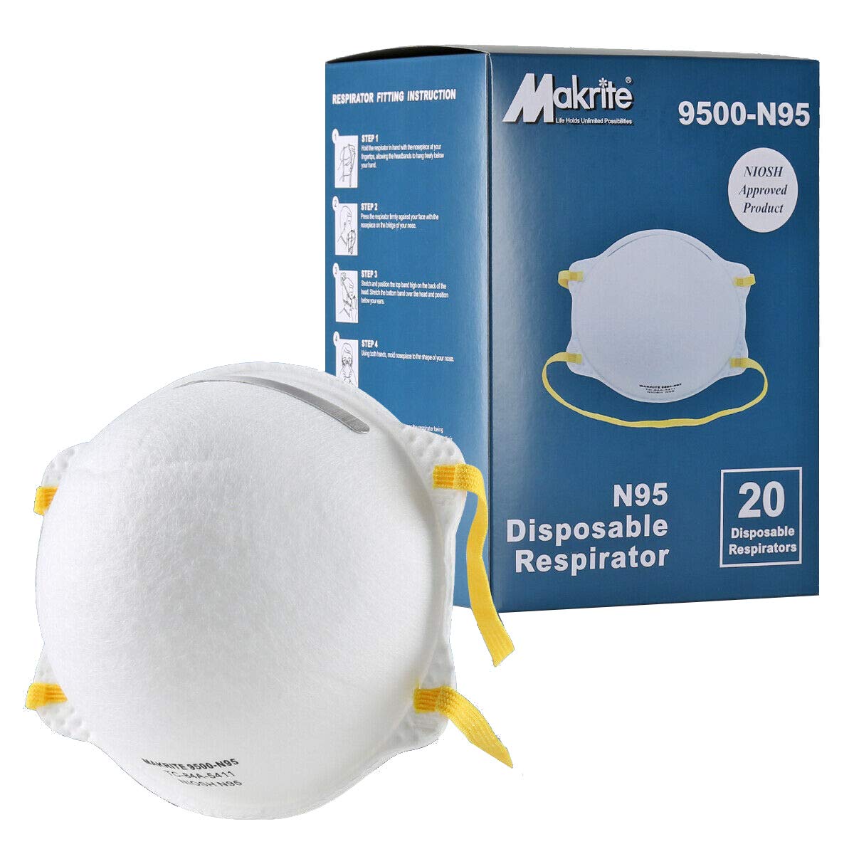 Makrite™ 9500-N95 Surgical Respirator Mask (N95) Case of 240 Masks