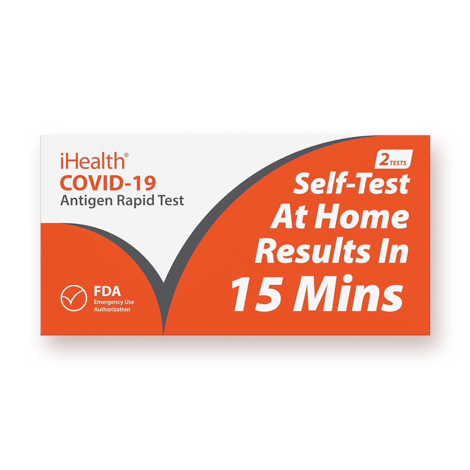 iHealth® COVID-19 Rapid Self-Test (2 Tests / Kit) Case of 90 Kits