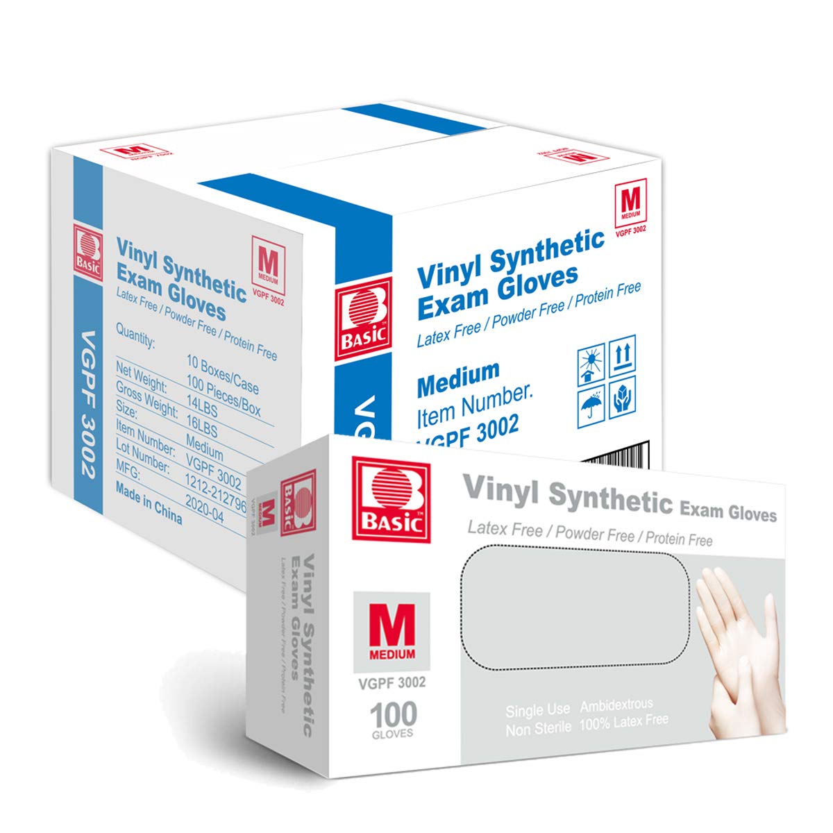 INTCO 医用PVC検査手袋　5ケース Intco Basic Clear Vinyl Exam Gloves (3-mil) Case of 10 boxes