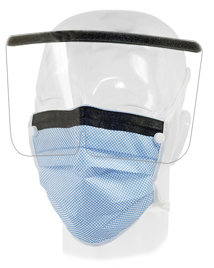 Aspen Surgical 65-3348 Mask, Surgical, DualGard, with Foam Shield, Stretch Knit Ties, Blue Diamond, ASTM Level 3, Non-Sterile, 25/bx