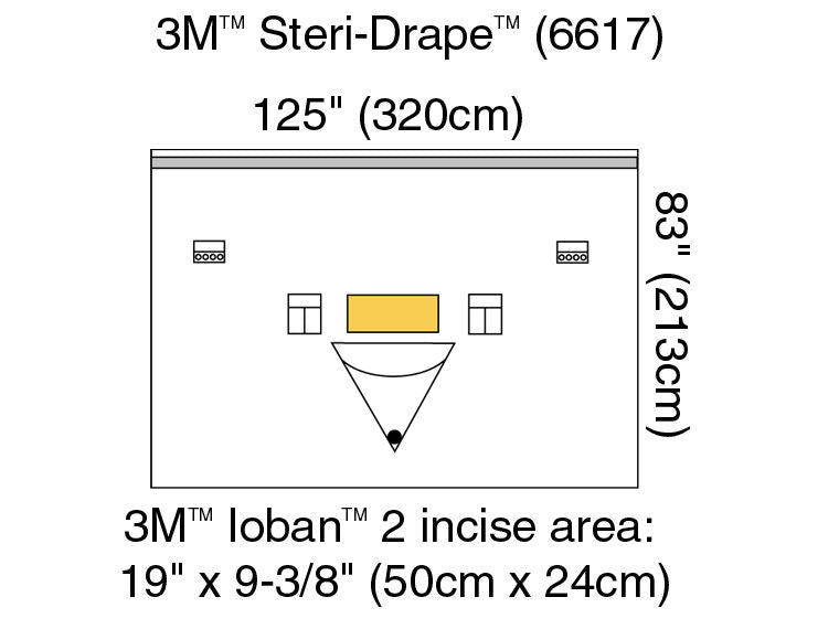 3M™ Steri-Drape™ Large Isolation Drape, 6617, 320 cm x 213 cm, 5 Each/Carton 4 Carton/Case