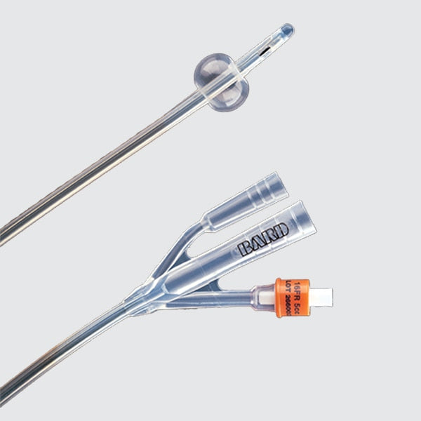 Bard Lubri-sil® Foley Catheters, 3-Way, Standard Tip, 5cc, 16FR, Antimicrobial Hydrogel Coated Silicone, 12/cs