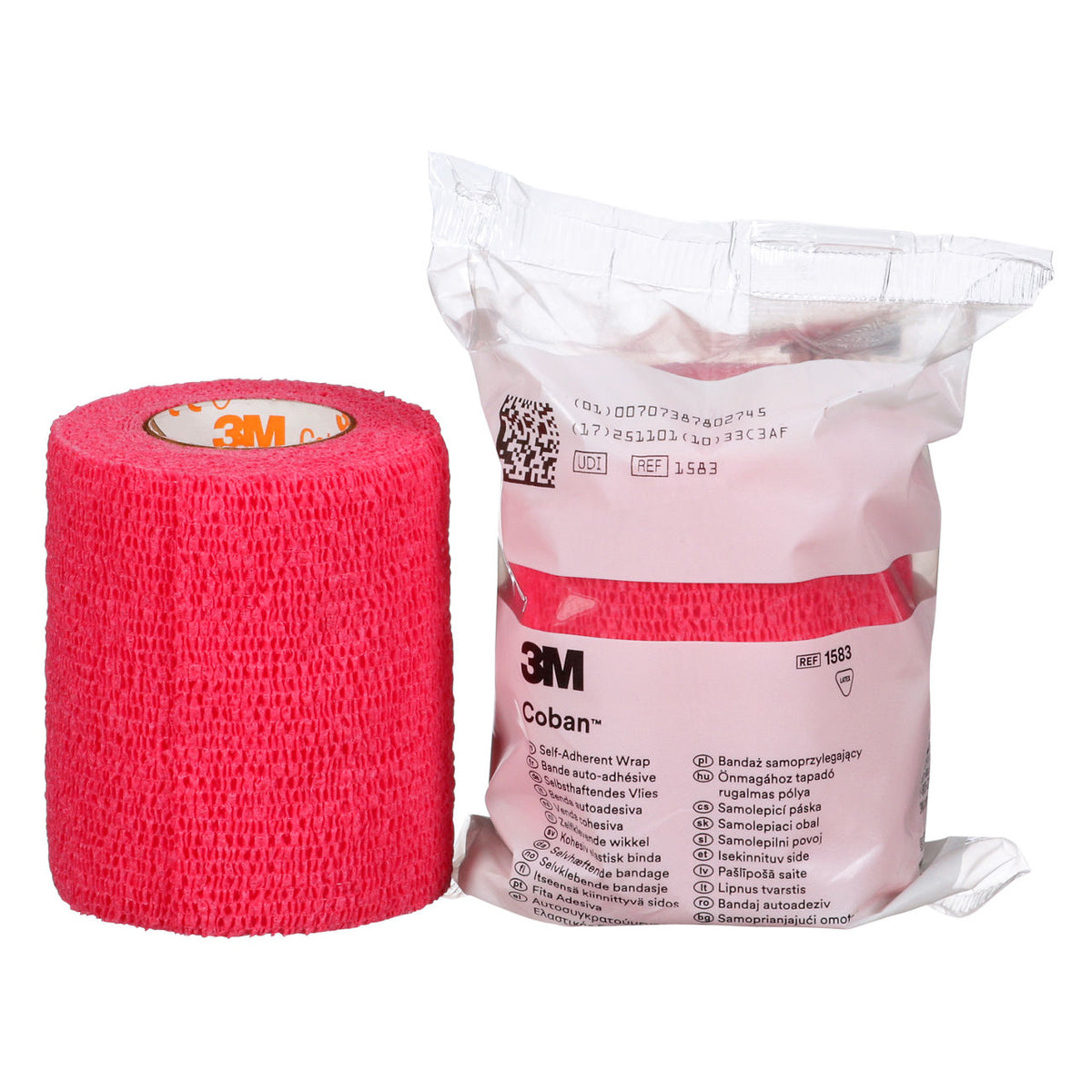 3M™ Coban™ Self-Adherent Wrap, 1583R, LS, Red 3 Inches X 5 Yards, 24 Bags/Case
