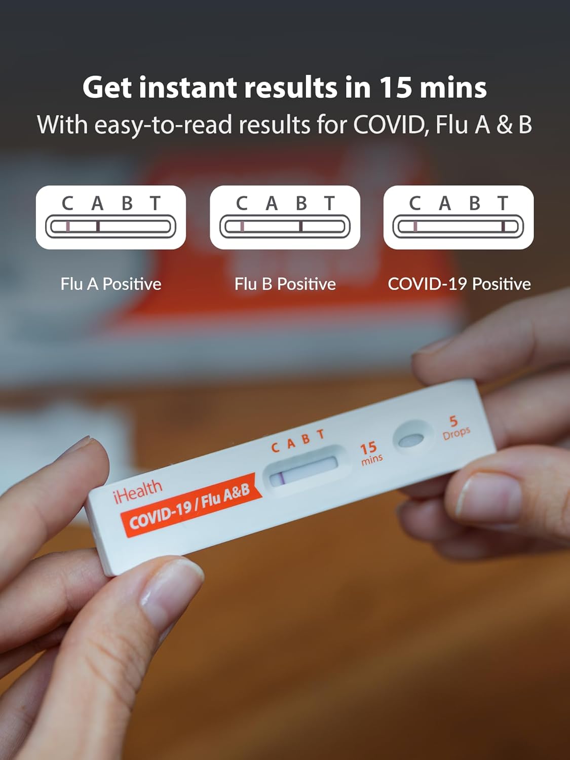 iHealth® COVID-19 / Flu A&B Antigen Self-Test at Home (2 Tests / Kit) Case of 48 Kits