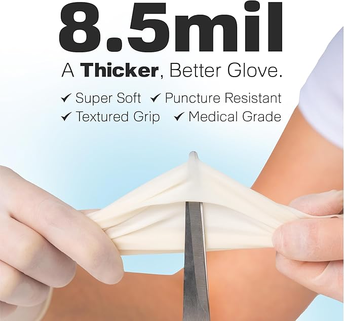 Raxwell RX Pro Latex Disposable Exam Gloves (8.5-mil) Case of 10 boxes