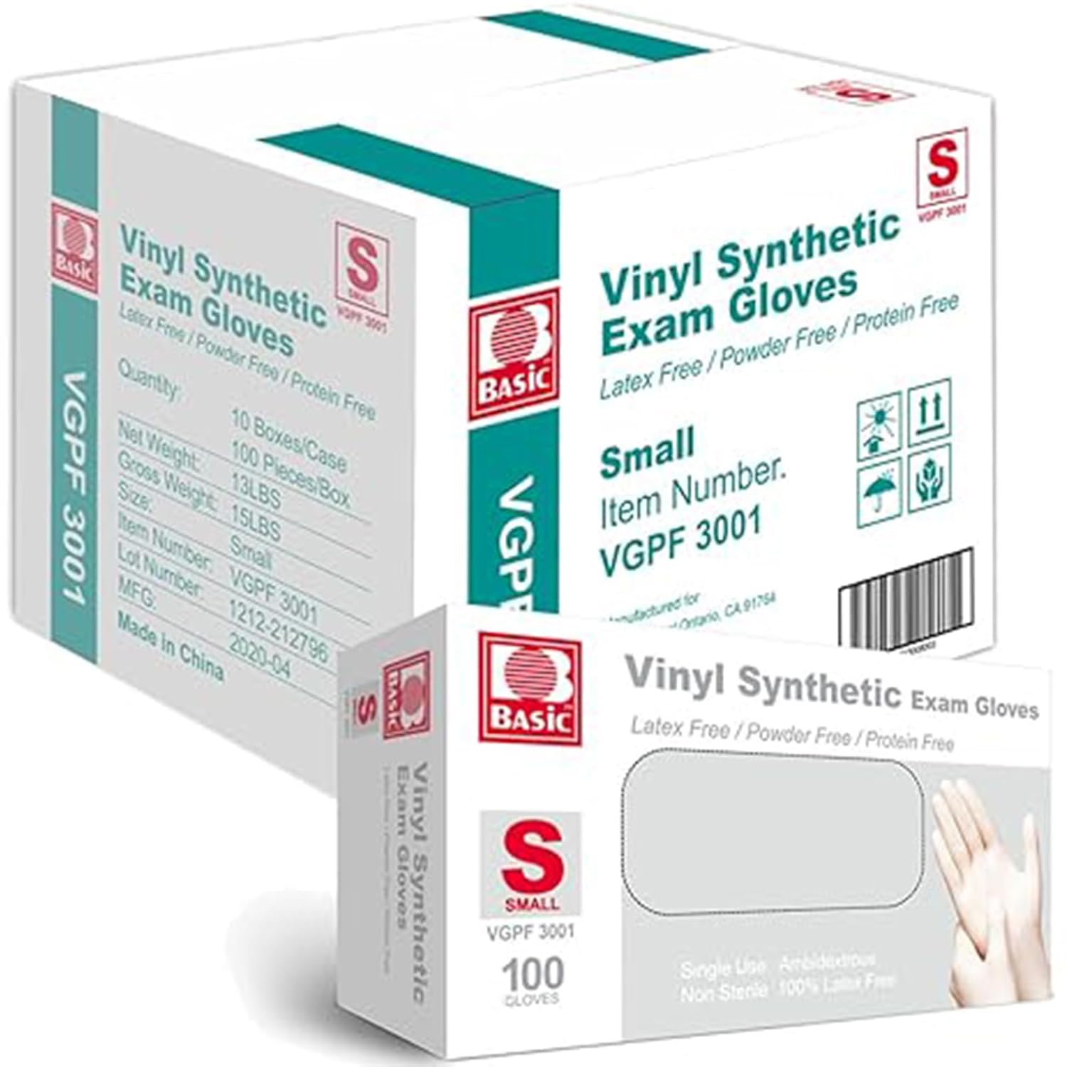 Intco Basic Clear Vinyl Exam Gloves (3-mil) Case of 10 boxes