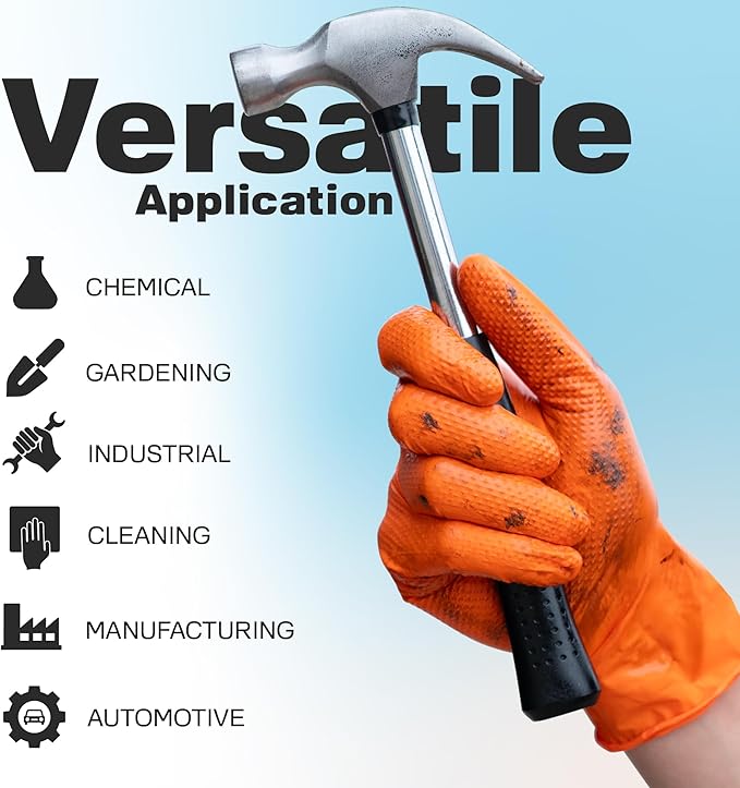 RX Pro Orange Nitrile Disposable Gloves (8.5-mil) Case of 10 boxes